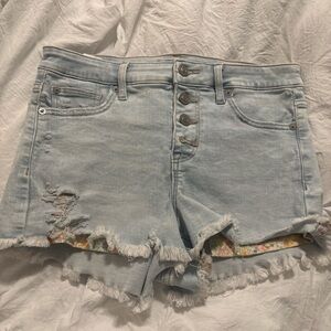 Light Blue Distressed American Eagle Shorts